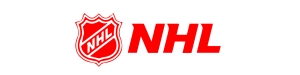 a red and white logo